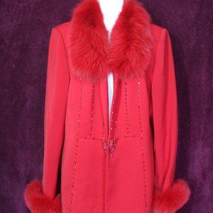#253 Polyester/fox fur jacket